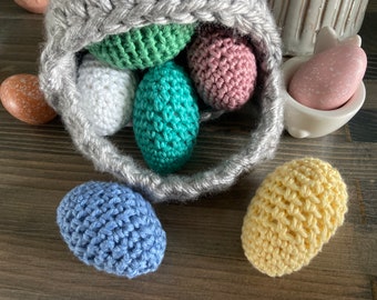 CROCHET PATTERN* Homestead Eggs & Basket, Crochet Pattern Home Decor