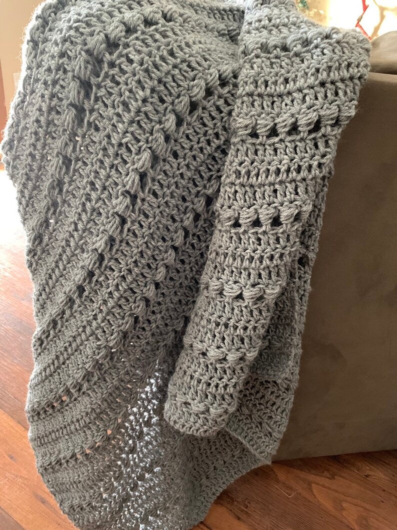 Grey Vibes Blanket Textured Crochet Blanket Living Room Etsy
