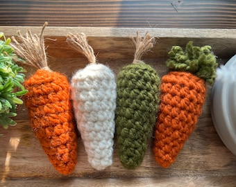 Farmhouse Crochet Carrots, Spring Farmhouse Decor, Spring Home Decorations