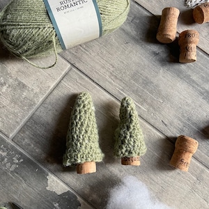 CROCHET PATTERN* Mini Crochet Cork Evergreen Trees