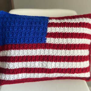 CROCHET PATTERN American Flag Crochet Pillow, Freedom Flag, Flag Pattern, Crochet Pillow Pattern image 3