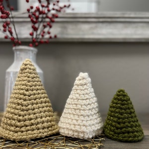 CROCHET PATTERN* Tiered Crochet Evergreen Trees- Reversible