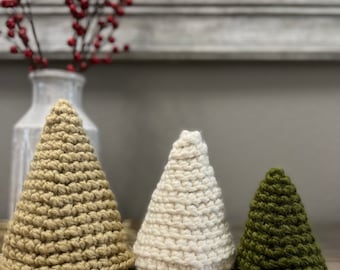 CROCHET PATTERN* Tiered Crochet Evergreen Trees- Reversible