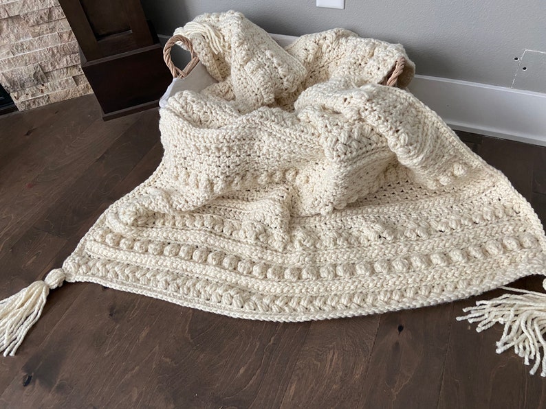 Farmhouse Throw Blanket Chunky Crochet Throw Farmhouse Throw Etsy