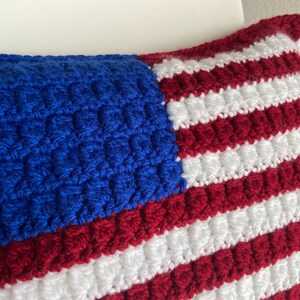 CROCHET PATTERN American Flag Crochet Pillow, Freedom Flag, Flag Pattern, Crochet Pillow Pattern image 2