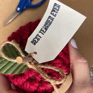 CROCHET PATTERN* Teacher Appreciation Crochet Apples, Farmhouse Fall Decor