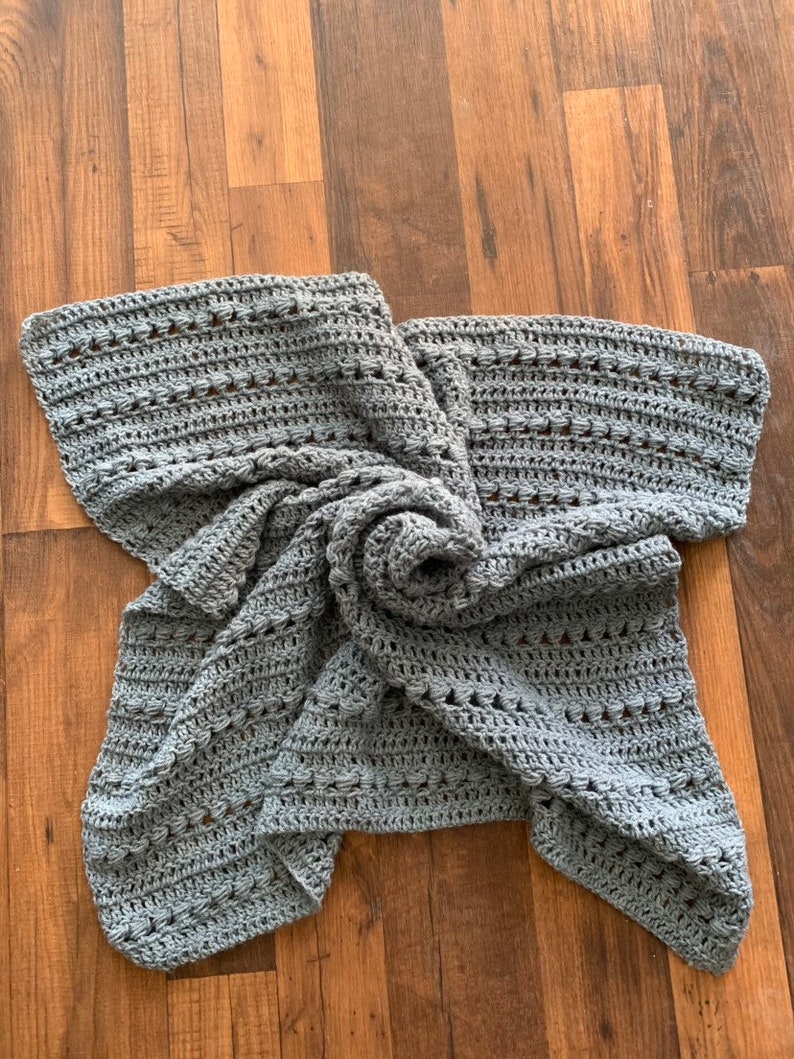 Grey Vibes Blanket Textured Crochet Blanket Living Room Etsy