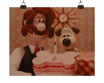 Wallace and Gromit-poster: leuke kinderkamerkunstprint, hondenliefhebbers