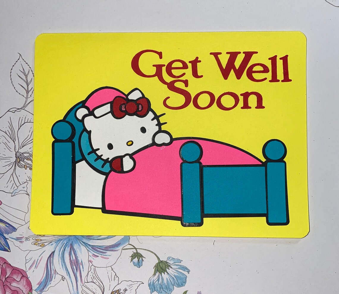 Hello Kitty Get Well Card Feel Better | Etsy