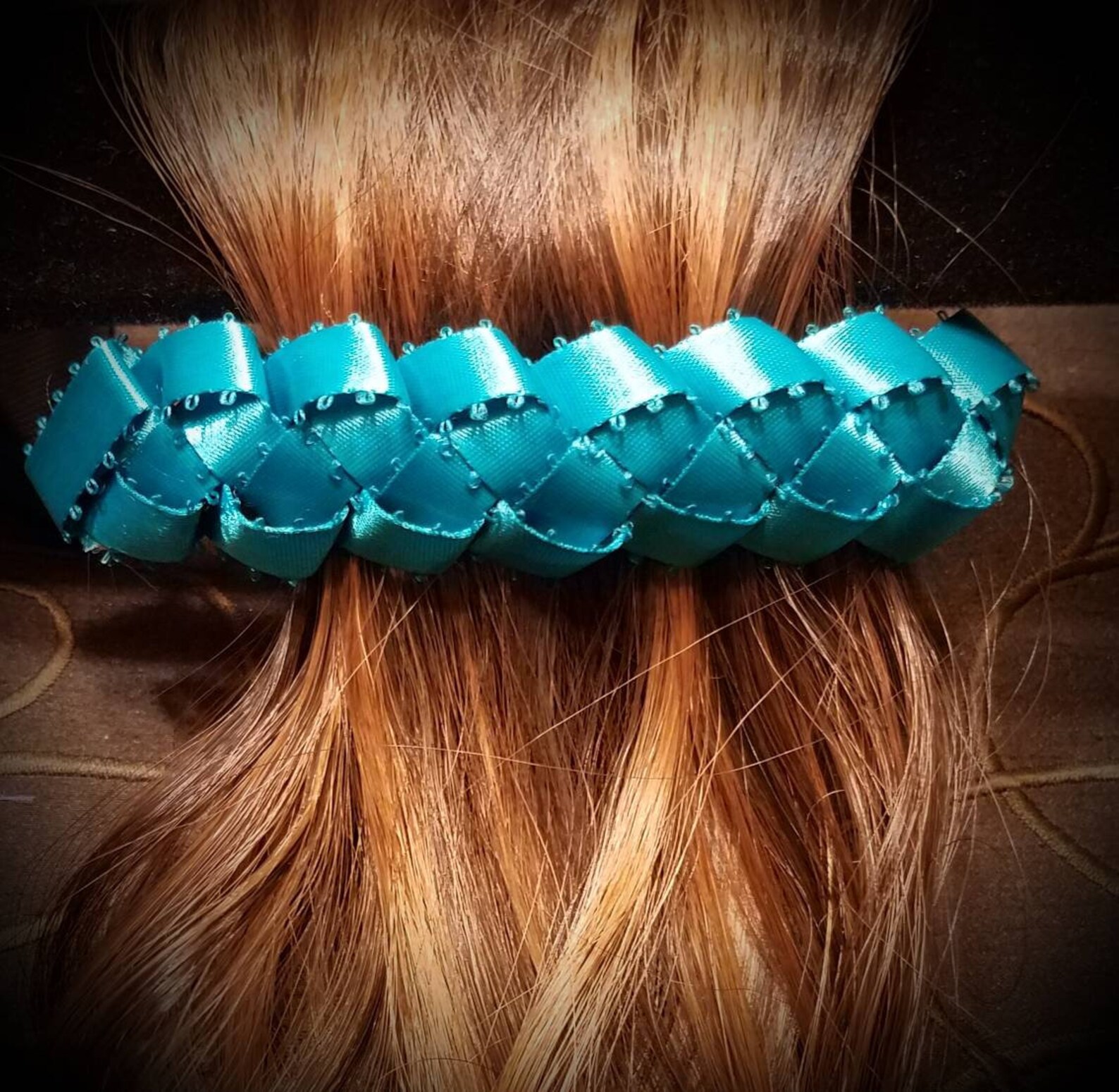 Braided Silk Ribbon Barrettes Large Etsy