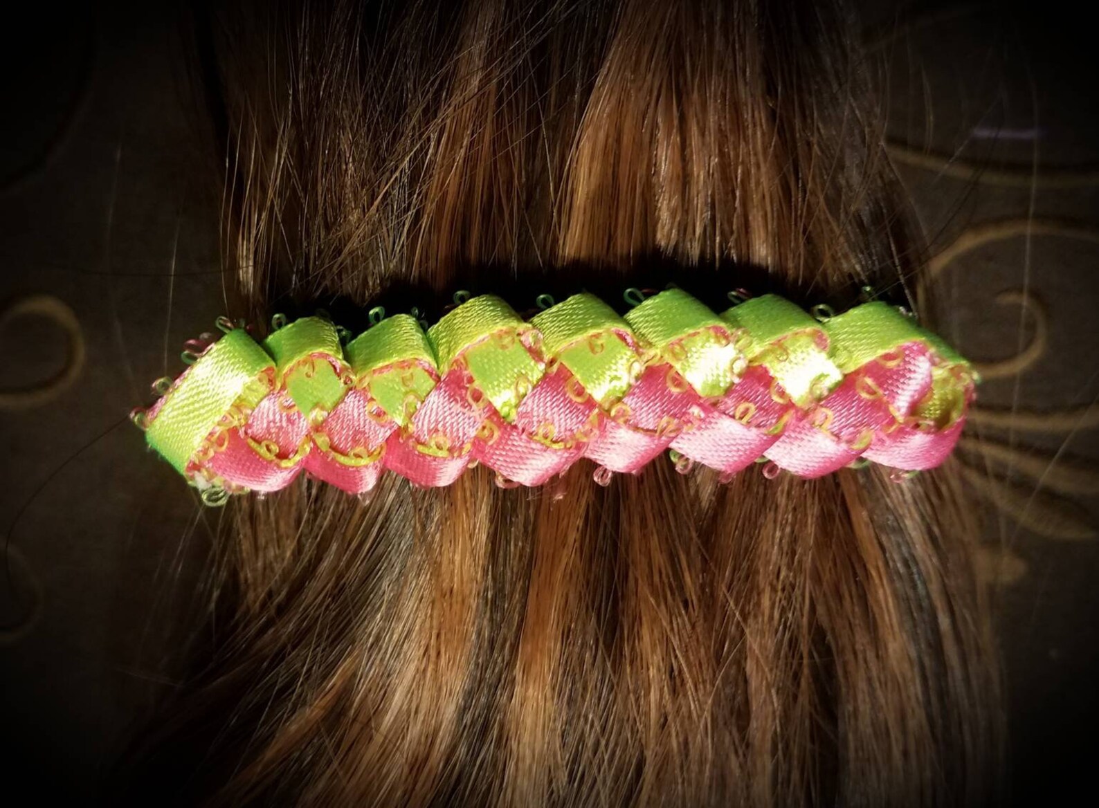 Braided Silk Ribbon Barrettes Small Etsy