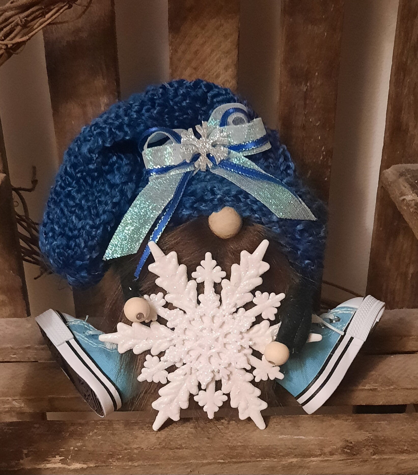 First Snowflake Gnome Buddy, Tiered Tray gnome, Christmas gnome