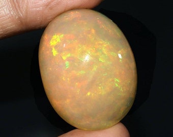 65.50 carat 100% Natural multi colour Ethiopian opal, Opal Cabochon, Jewelry Making, Fire Opal, Opal Crystal. Size 34.2×26.1MM.