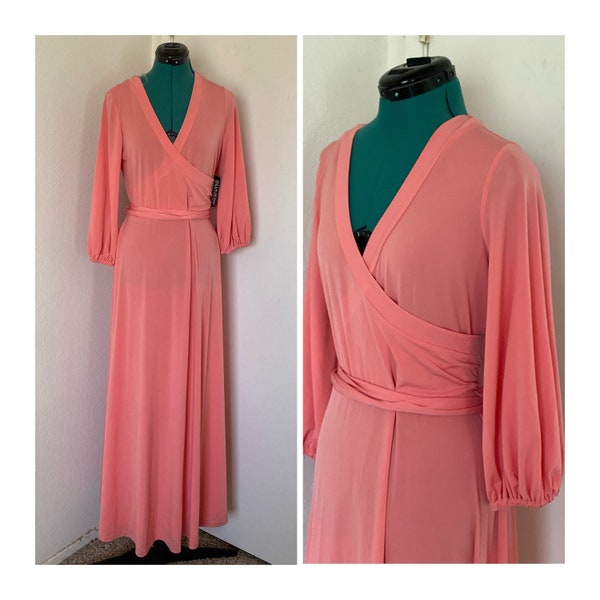 Peach//PINK// Women’s long comfy dress//Casual//Empire waist//New York &Company//Maxi Length//Orange//Salmon//Coral//