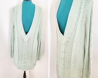 The LIMITED Oversized Pullover Sweater//Mint Green//Long Sleeve//Hand Knit//Fall//Spring//Pastel//Cardigan//Shrug//