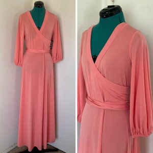 Peach//PINK// Women’s long comfy dress//Casual//Empire waist//New York &Company//Maxi Length//Orange//Salmon//Coral//