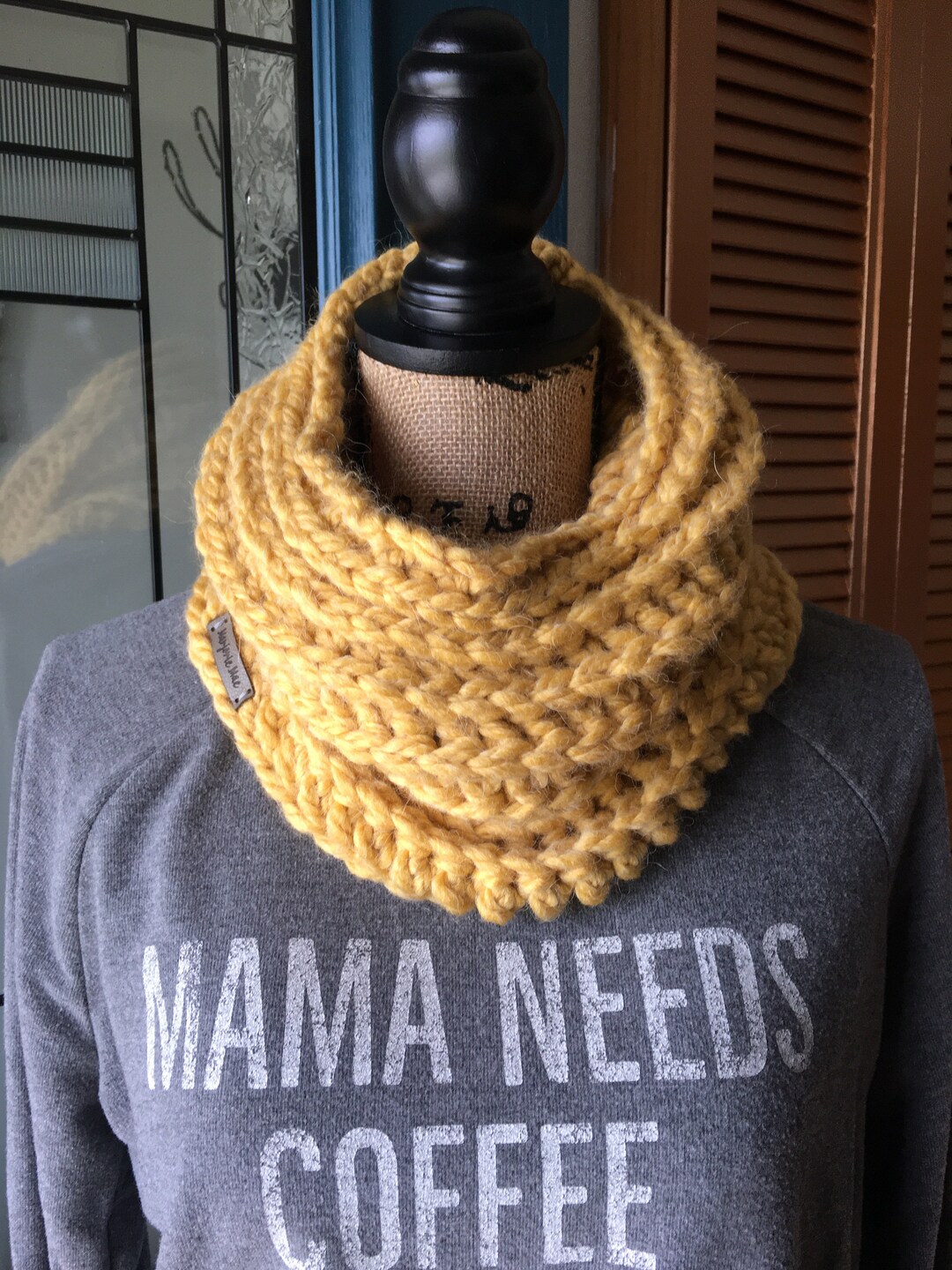 Mustard Chunky Cowl || Infinity Cowl Scarf - Etsy