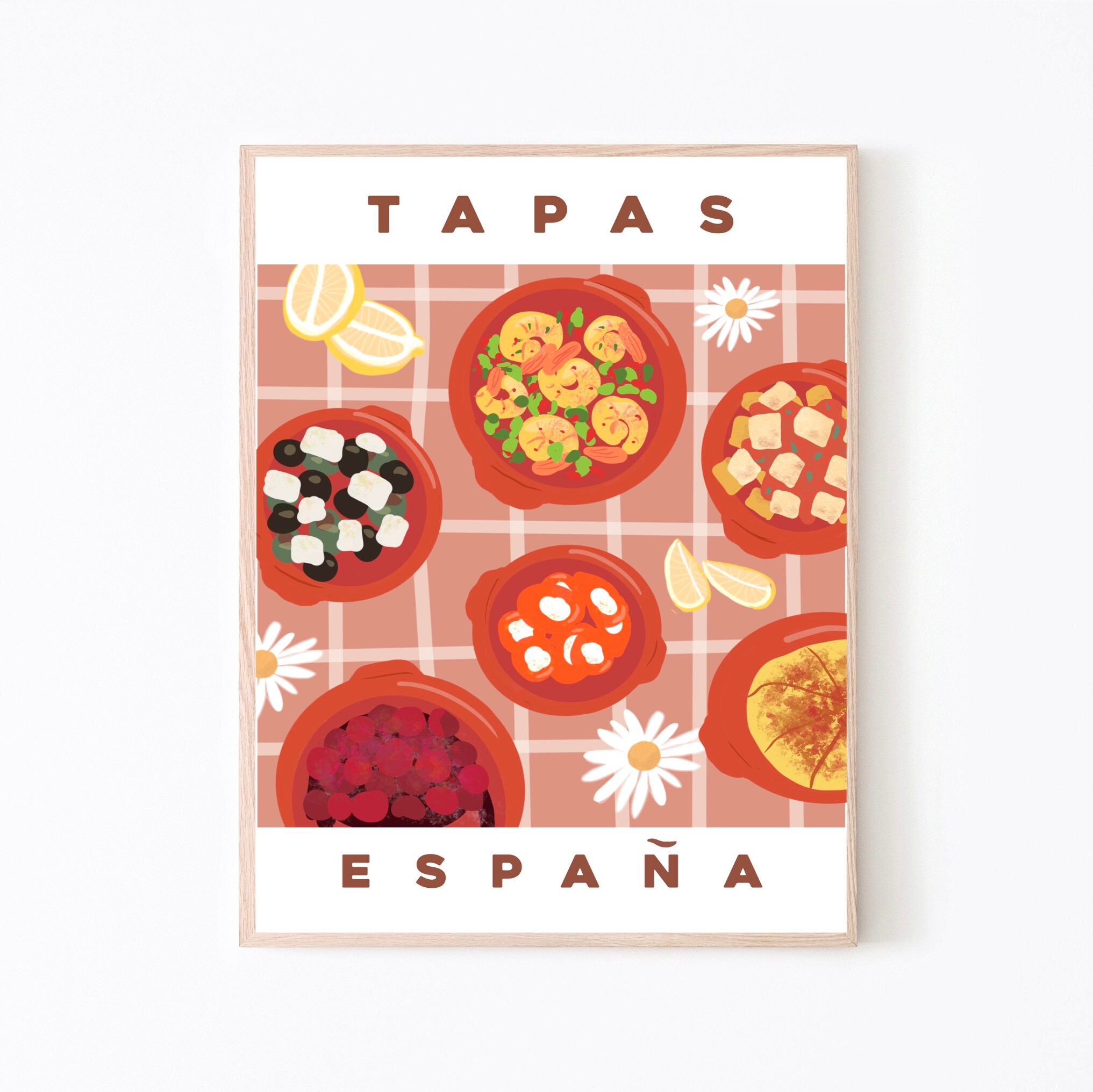 Spanish Tapas Retro Vintage Print Kitchen Decor Food Art - Etsy UK