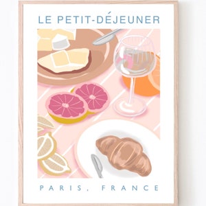 Le Petit-dejeuner, french breakfast art print, French art, kitchen decor, food art, art poster, special offer, A5, A4, A3, A2