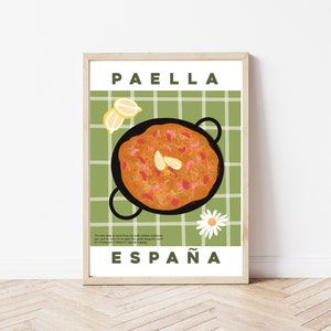 Paella, Espana, Spanish art print, Spanish art, kitchen decor, food art, art poster A5, A4, A3, A2