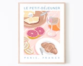 Le Petit-dejeuner, french breakfast art print, French art, kitchen decor, food art, art poster, special offer, A5, A4, A3, A2