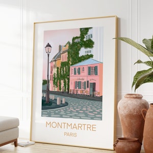 Paris Illustration Print, Maison Rose, Paris, France Print, Paris Poster, Montmartre Print, Special offer, a4, a3, a2