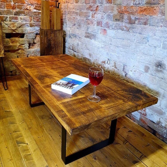 2ft X 4ft Coffee Table With Square Frame Vintage Industrial