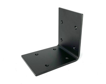 4 "breite Stahl L Halterung - quadratische Enden - Holzmantel