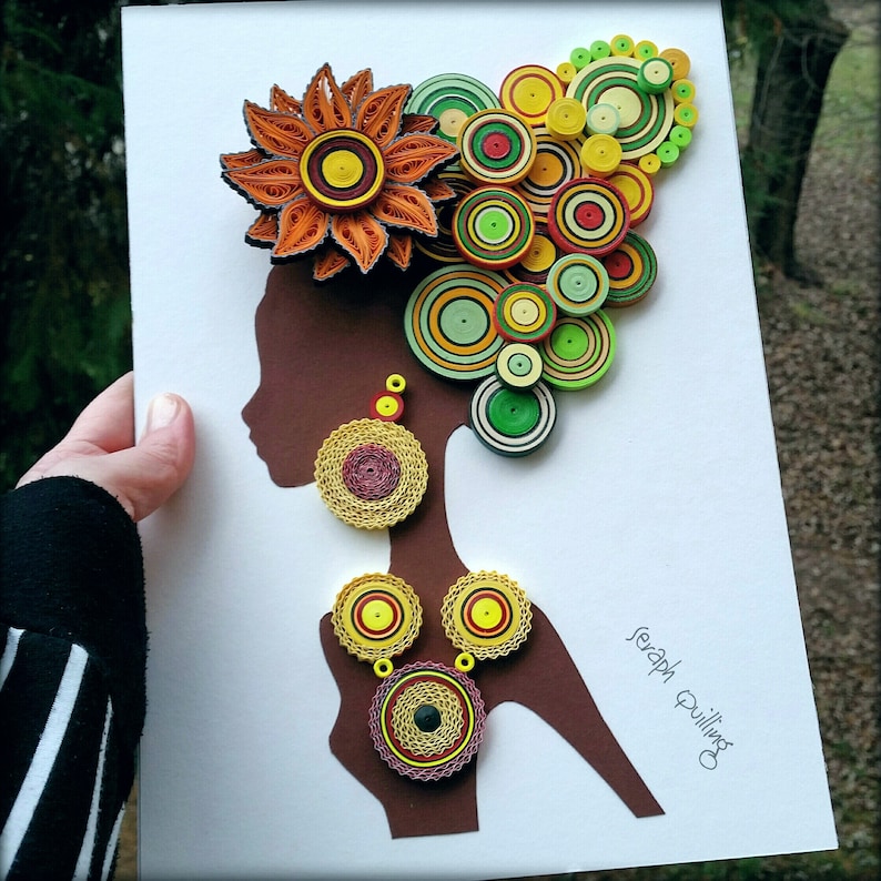 Quilling Wall Art Curly Hair Woman Art Quilling Home Decor Etsy