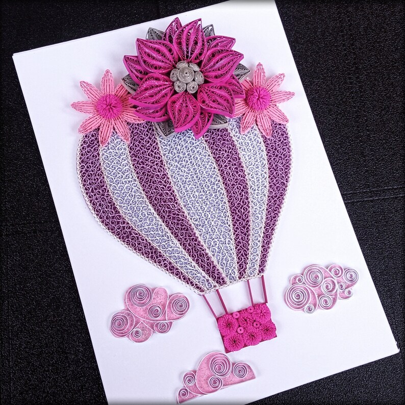 Hot Air Balloon Paper Quilling Wall Art Nursery / Kids Hot Air Balloon
