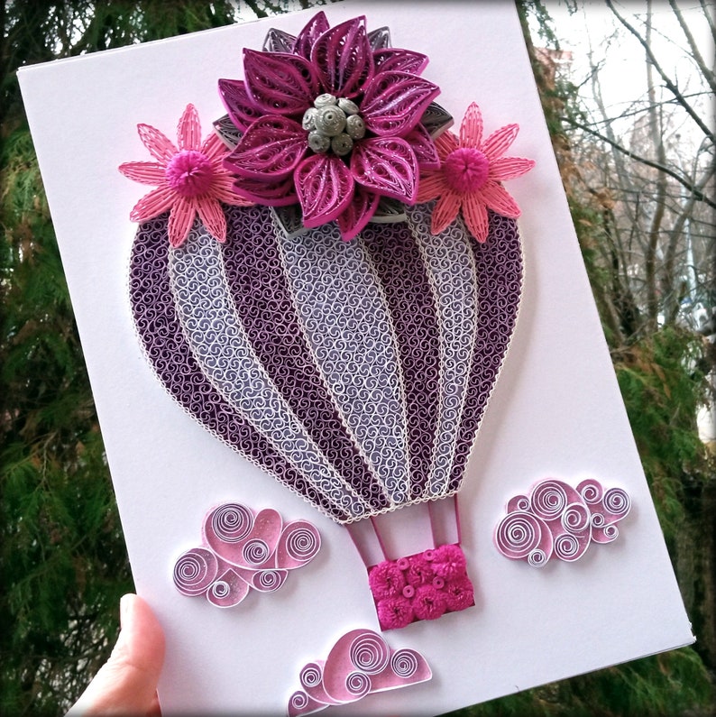 Hot Air Balloon Paper Quilling Wall Art Nursery / Kids Hot Etsy