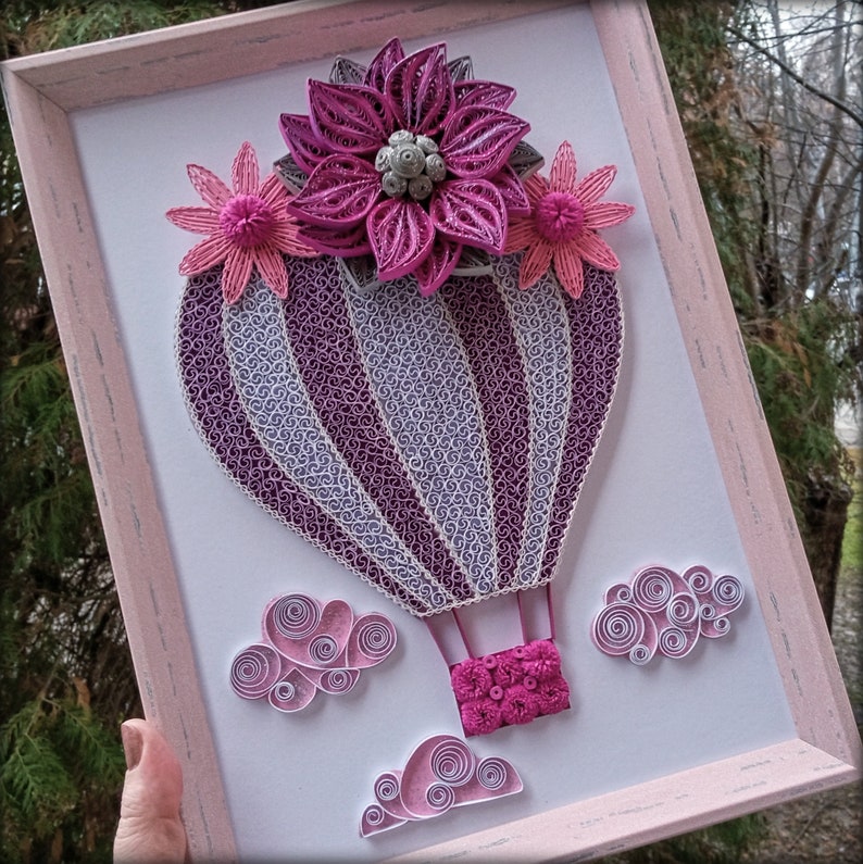 Hot Air Balloon Paper Quilling Wall Art Nursery / Kids Hot Etsy