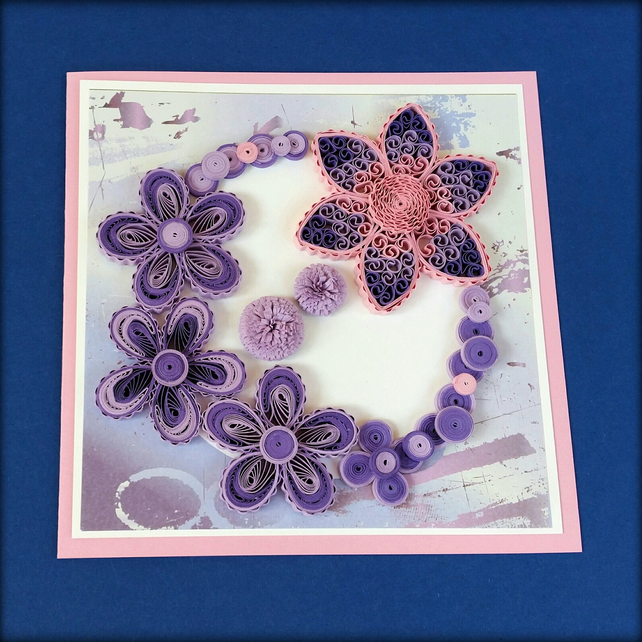 Quilling Purple Greeting Card Paper Quilling Art Flower Greeting Card
