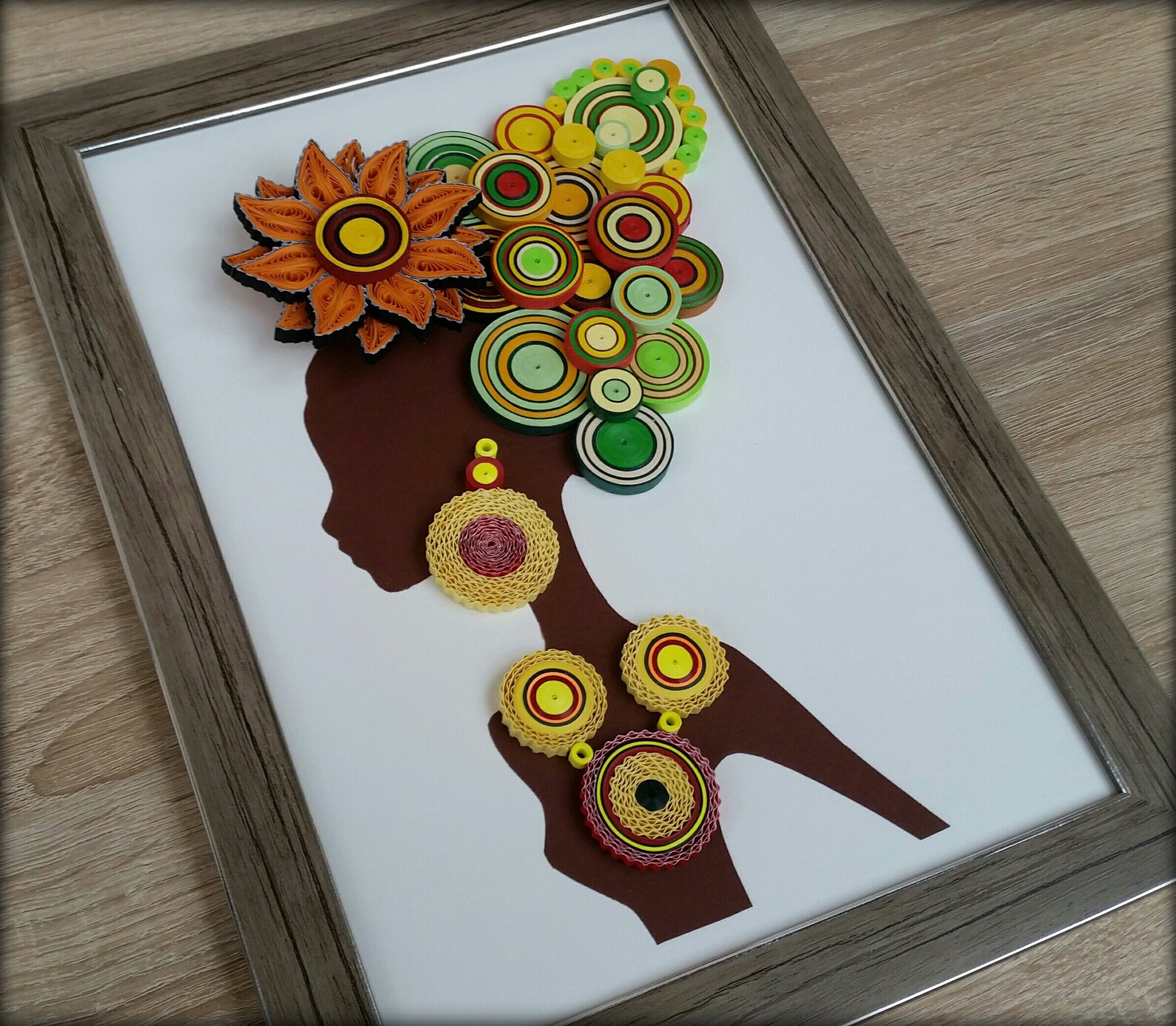 Quilling Paper Wall Art Curly Hair Woman Art Quilling Modern Home Decor