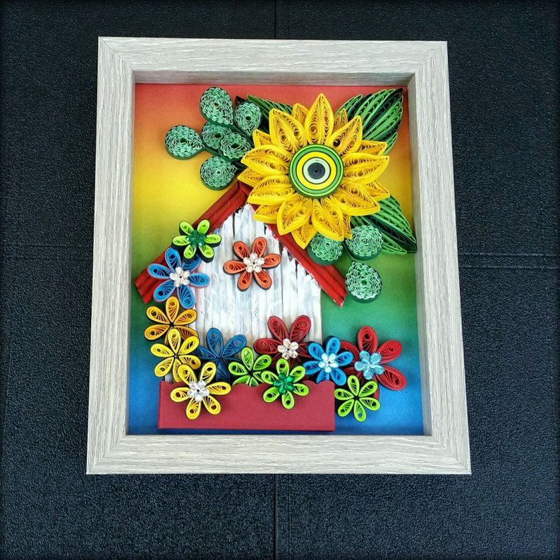 Quilling Wall Art Quilling Sunflower Art Home Decor Etsy