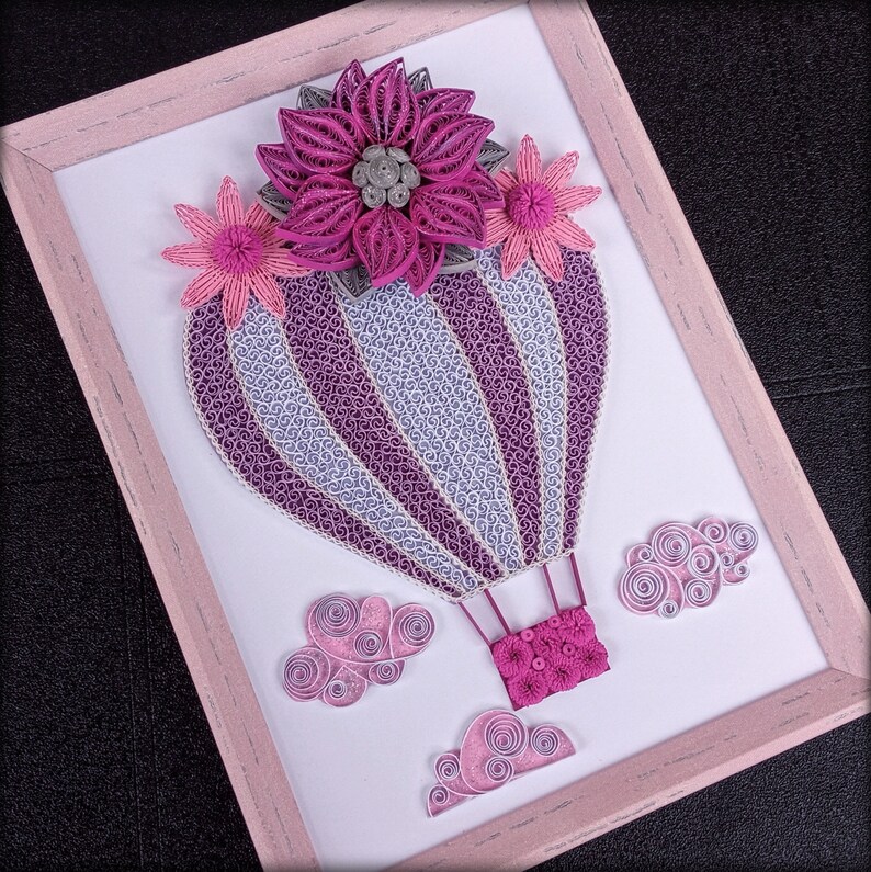 Hot Air Balloon Paper Quilling Wall Art Nursery / Kids Hot Etsy