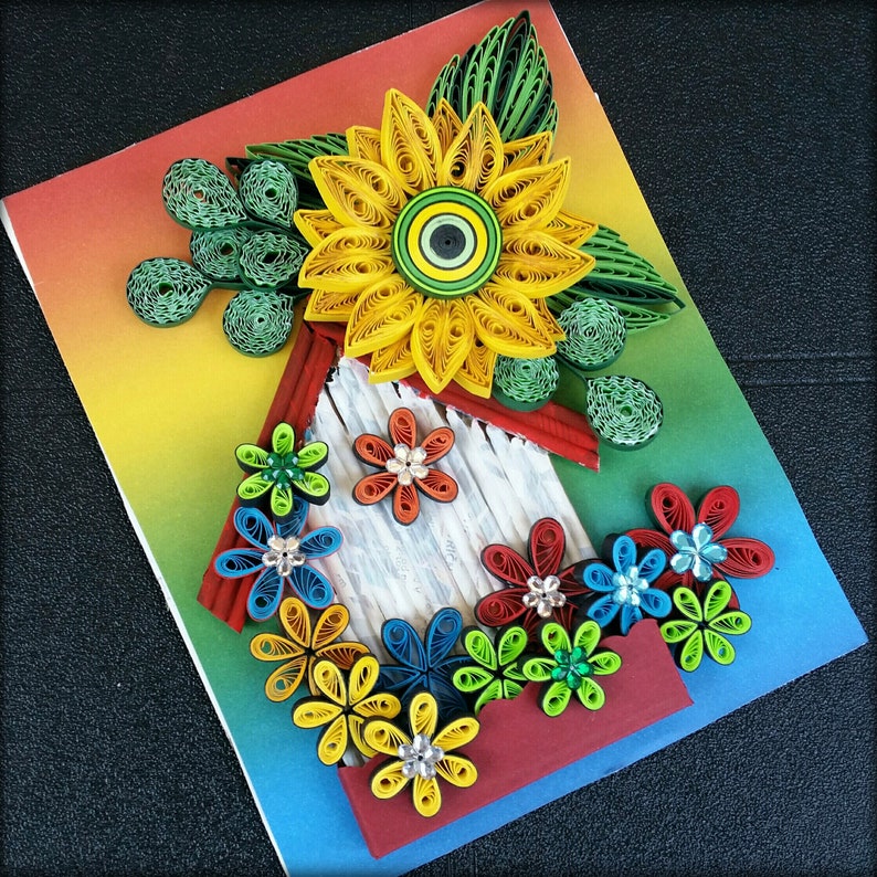 Quilling Wall Art Quilling Sunflower Art Home Decor Etsy