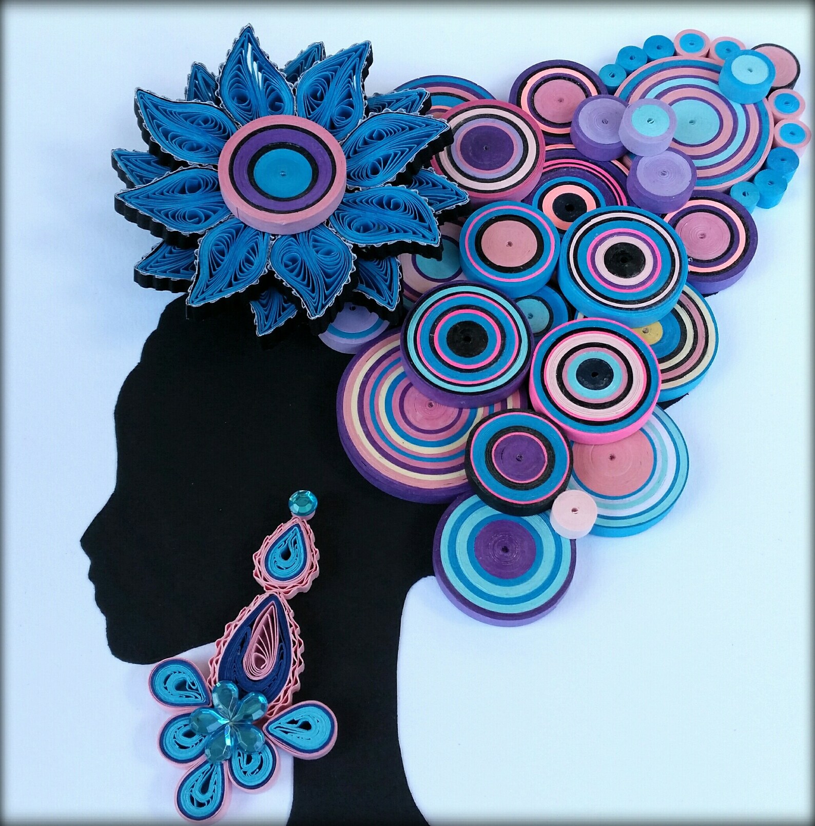 Quilling Wall Art Abstract Portrait Art Curly Hair Home Etsy