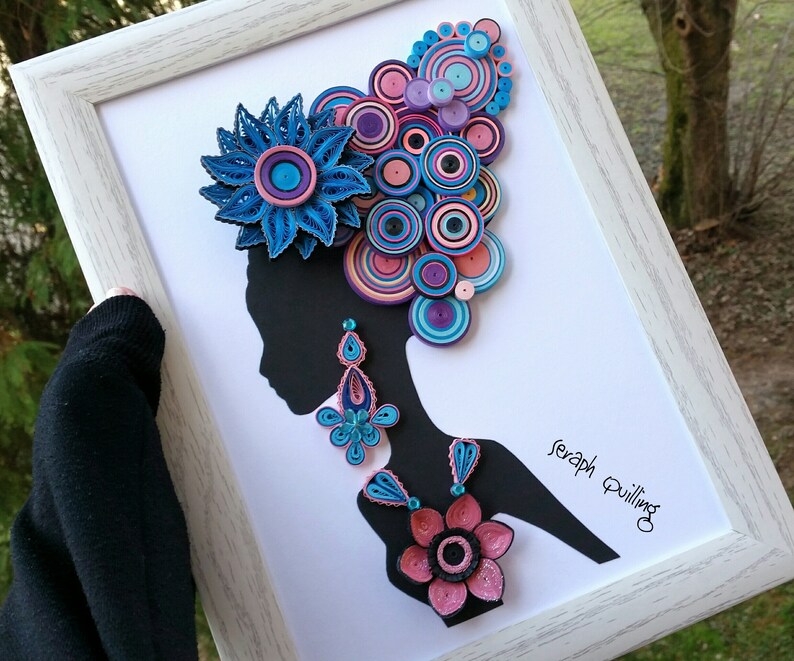 Quilling Wall Art Abstract Portrait Art Curly Hair Home Etsy