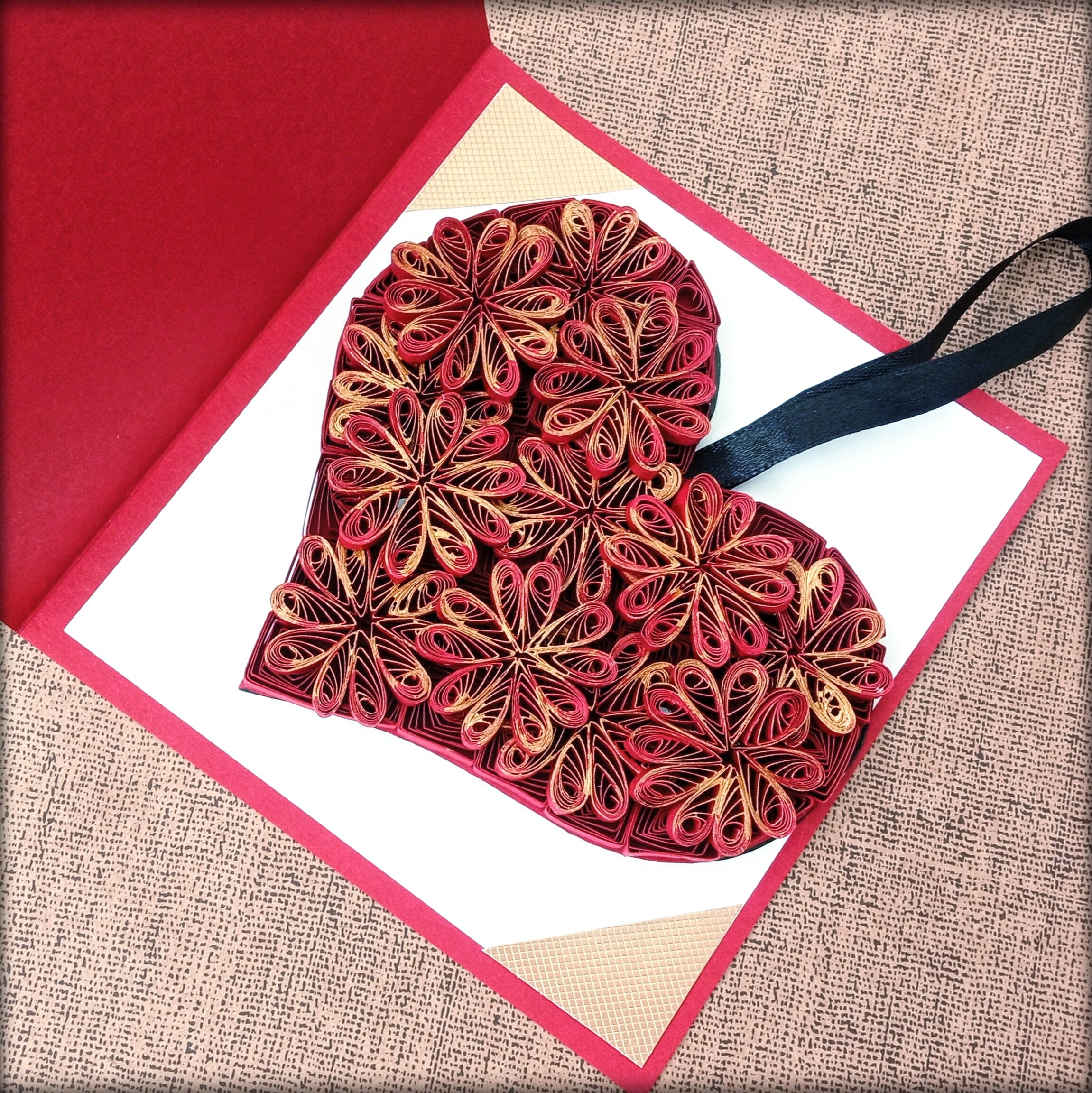 Quilling Heart Card With Removable Quilled Heart Ornament Etsy
