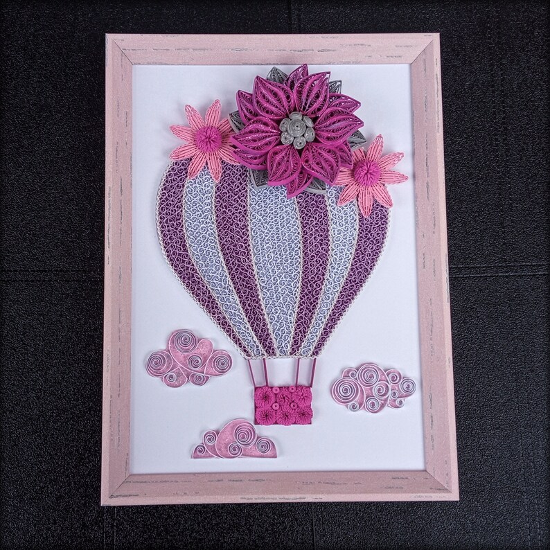 Hot Air Balloon Paper Quilling Wall Art Nursery / Kids Hot Etsy