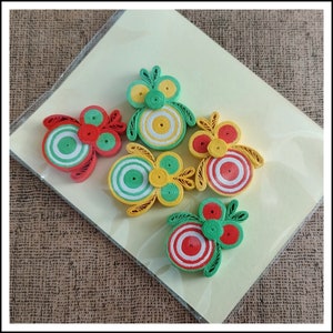 Lot de 5 petits hiboux quilling - lot de hiboux colorés - petite décoration hibou quilling - mini hibou coloré - cadeau pour amoureux des chouettes
