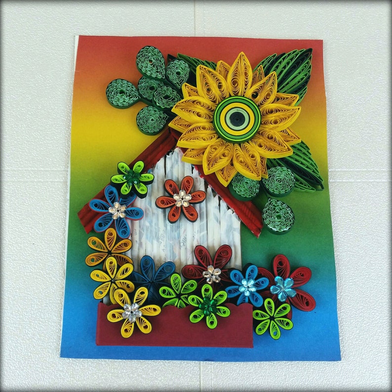 Quilling Wall Art Quilling Sunflower Art Home Decor Etsy