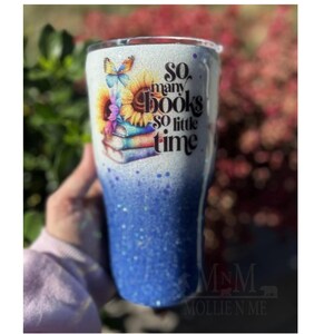 Glitter Book Tumbler: Stainless Steel, Book Lover Gift