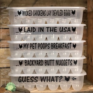 Reusable Plastic Egg Carton -Funny Egg Container - Egg Holder - Egg Storage - Design Yours Today!