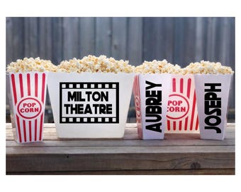 Personalized Movie Night Popcorn Bucket, Family Gift