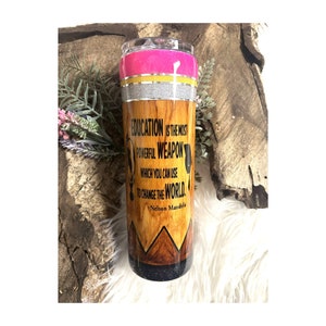 Pencil Teacher Tumbler - Teacher Gift - Glitter Pencil Cup - Teacher Gift Idea - 30oz Tumbler - Real Glitter - Teacher Week - Ready To Ship