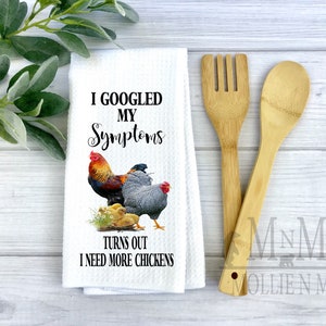 I Need More Chickens Waffle Weave Towel: Chicken Lover Kitchen Decor