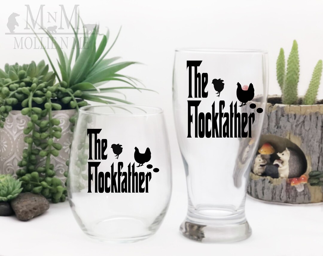 The Flock Father Wine Glass Chicken Gifts Chicken Lovers Chicken Dad ...