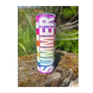 Glitter Rainbow Tumbler: 30oz Insulated Stainless Steel Water Cup, Summer Tumbler